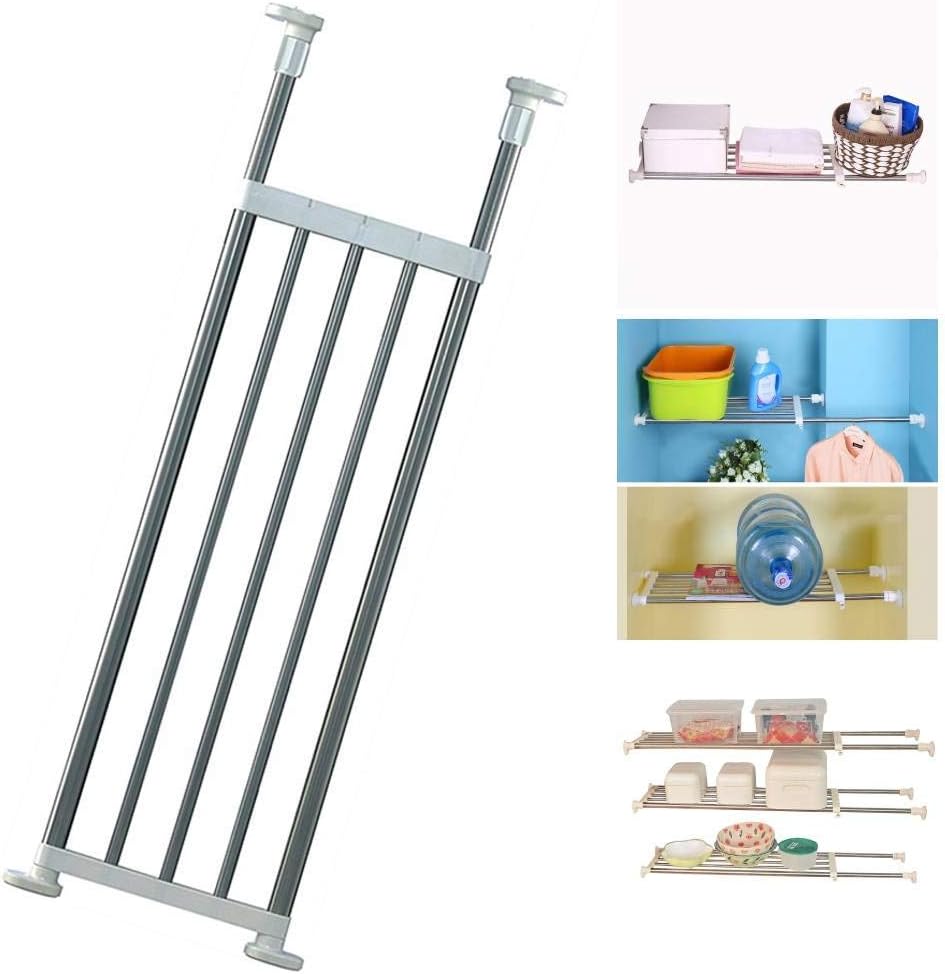 Baoyouni Expandable Closet Tension Shelf Wardrobe Divider 32''-46'', Ivory