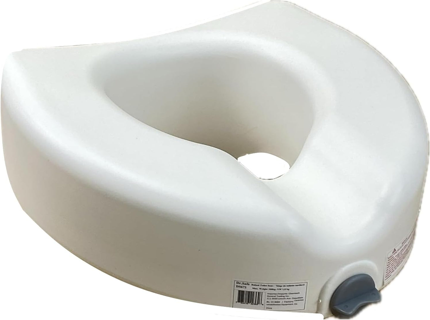 Dr.Safe Raised Toilet seat, Elevated Raised Toilet Seat, 4.7" Height Toilet Raised, Raised Toilet Seat, for Toilet standard size with 2.5-4 cm edge (round)