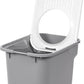 Rectangular Cat Litter Box with Catching Lid - Medium - Top Entry Stylish Enclosed Kitty Dog Proof Box, Litiere Pour Chat Bac - Gray/White