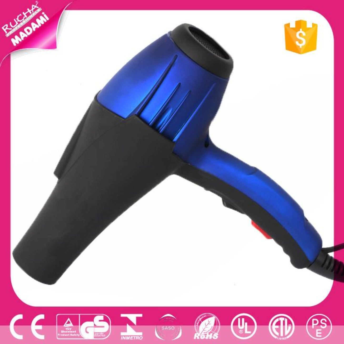 Powerful AC Motor Professional Blow Dryer Beauty Salon Equipment 2200w Hair Dryer