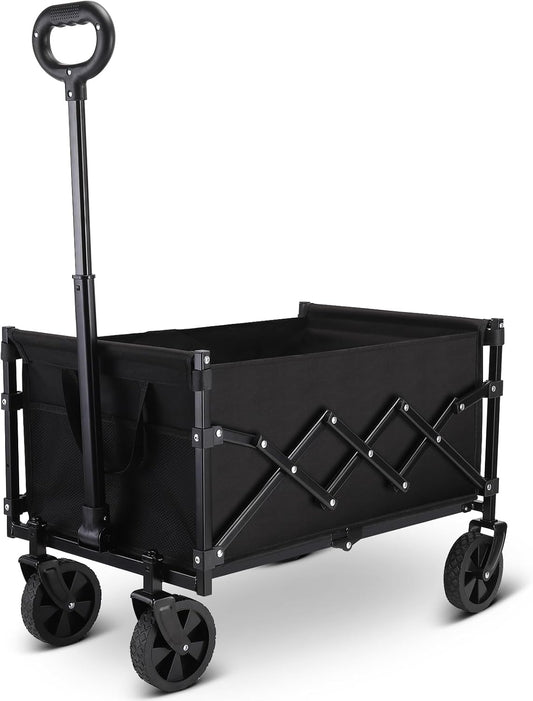 VIC Folding Wagon Cart,Portable Heavy Duty Utility Foldable Garden Wagon Cart for Sports, Shopping, Camping and Outdoor Sport